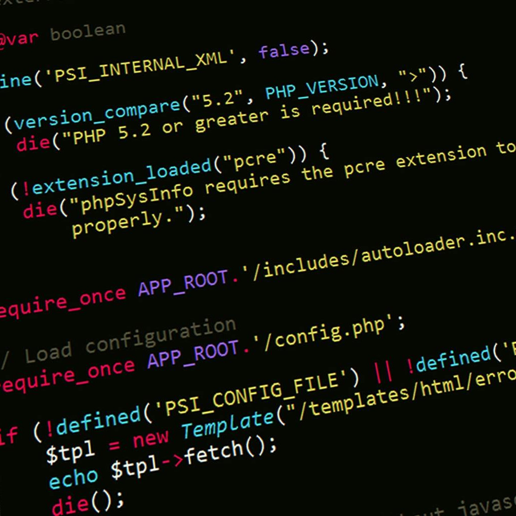 Code on a monitor